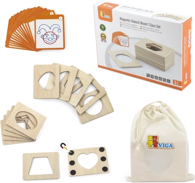 Modelli magnetici in legno con forme per dipingere