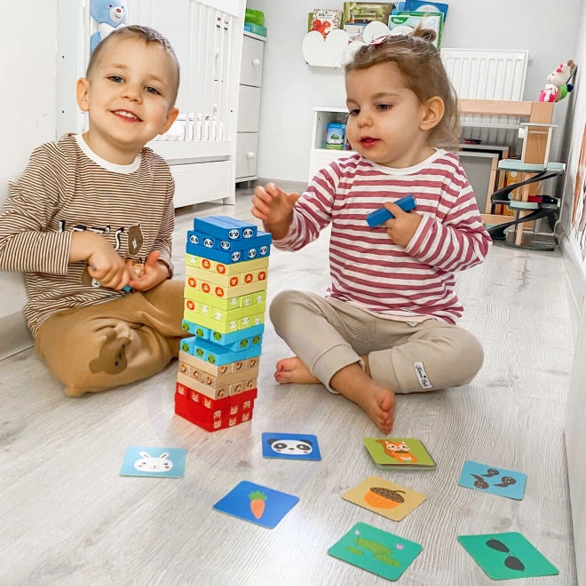 Wooden Game Jenga Animals TOOKY TOY