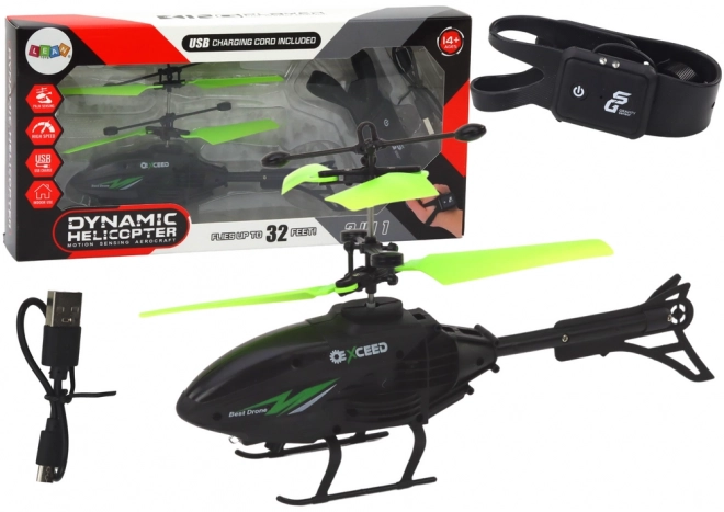 Hand-Controlled Drone Black and Green