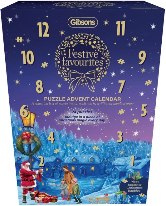 Advent Calendar with Holiday Puzzles by Gibsons