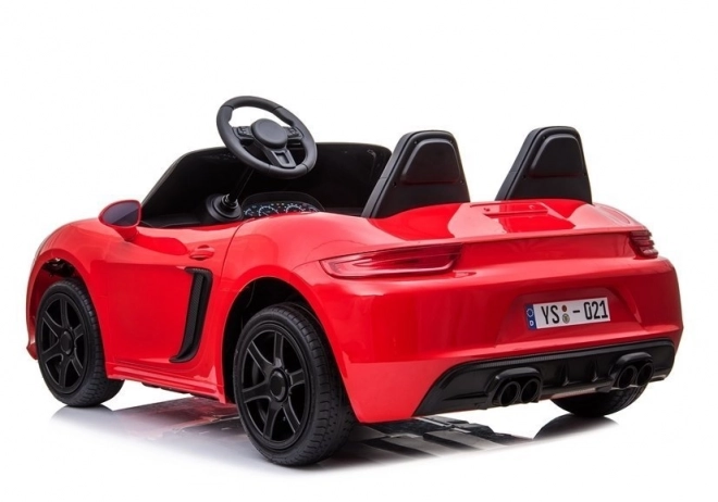 Red Lacquered Battery-Powered Car for Kids