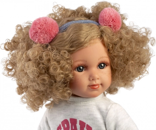 Realistic Doll Llorens Elena with Soft Textile Body - 35 cm