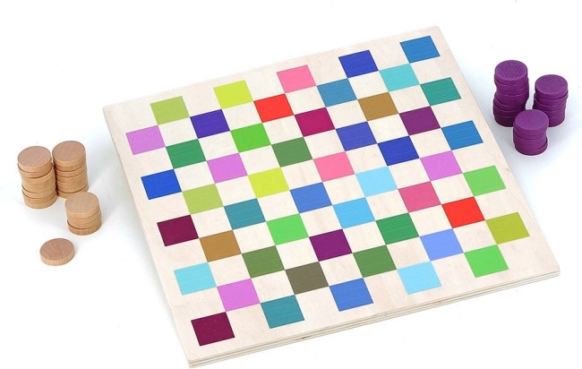 Vilac Wooden Colorful Checkers