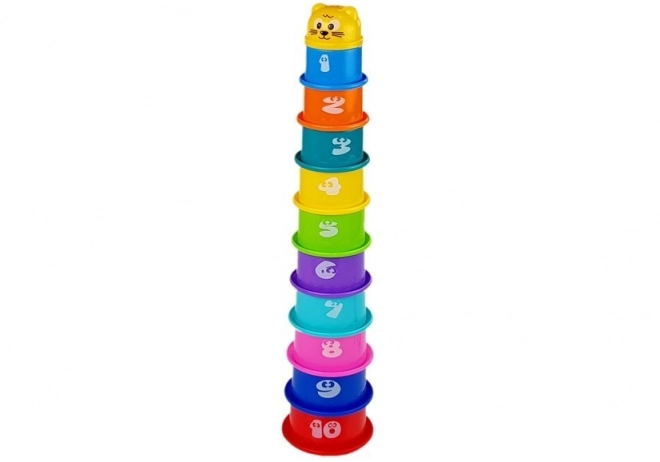 Rainbow Baby Stacking Cups With Kitten Designs