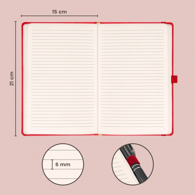 Notique Lined Red Notebook