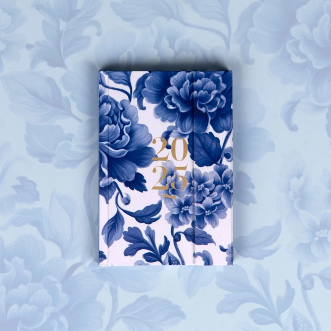 Weekly Magnetic Diary Blue Floral 2025