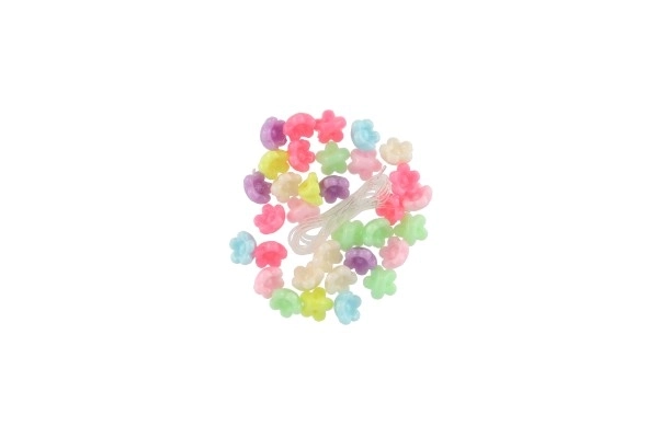 Plastic Bead Flowers with String