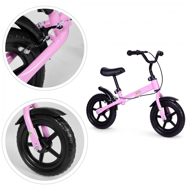 Pink children's balance bike with brake and EVA wheels - Ecotoys