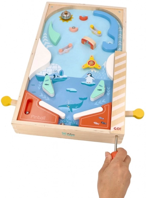 Wooden Pinball Flipper Game