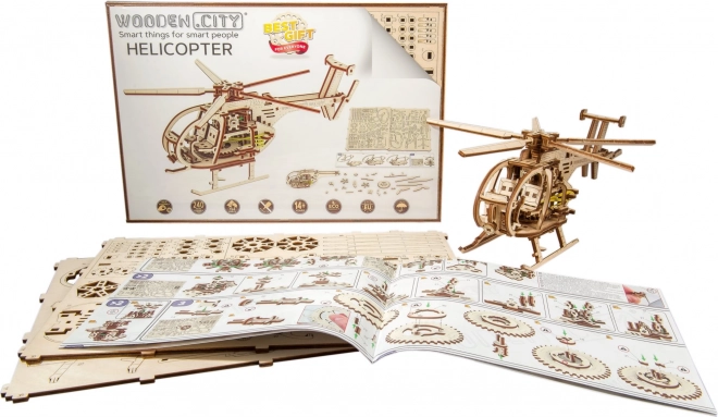 Wooden City 3D Puzzle Helicopter