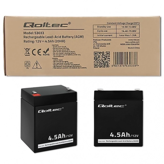 Reliable AGM Battery 12V 4.5Ah