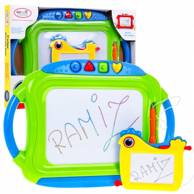 Magnetic Drawing Board Set for Kids 3+ with Erasable Drawings and Stamps