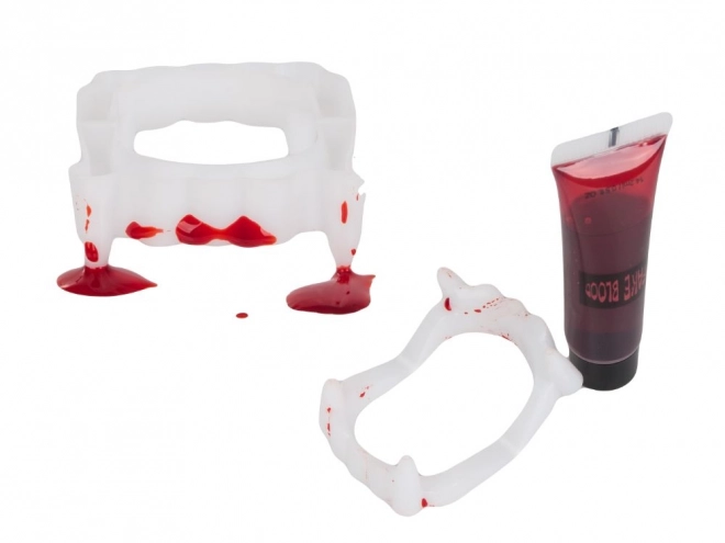 Vampire Fang Set with Fake Blood for Halloween