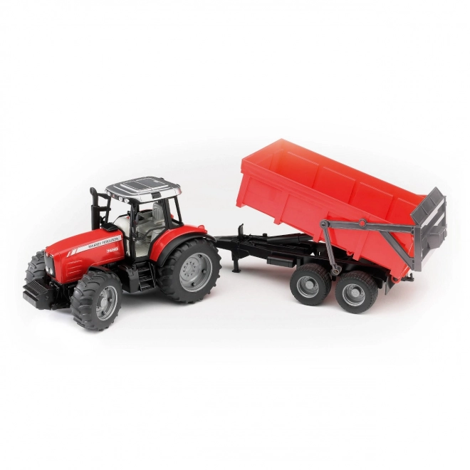 Bruder Massey Ferguson Tractor with Tipping Trailer Red