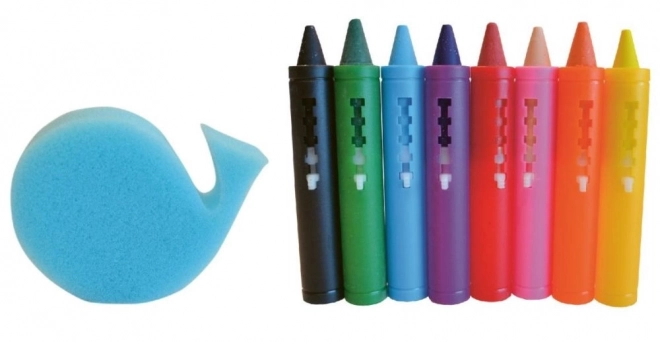 Bath Crayons Set with Stencils