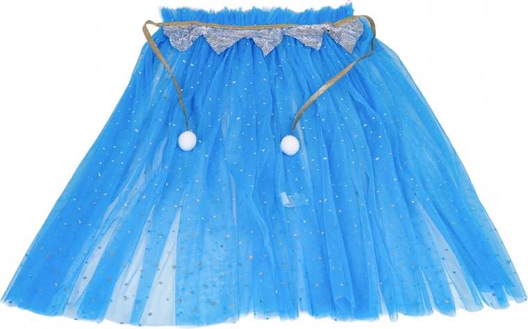 Leggera gonna/mantella in tulle blu