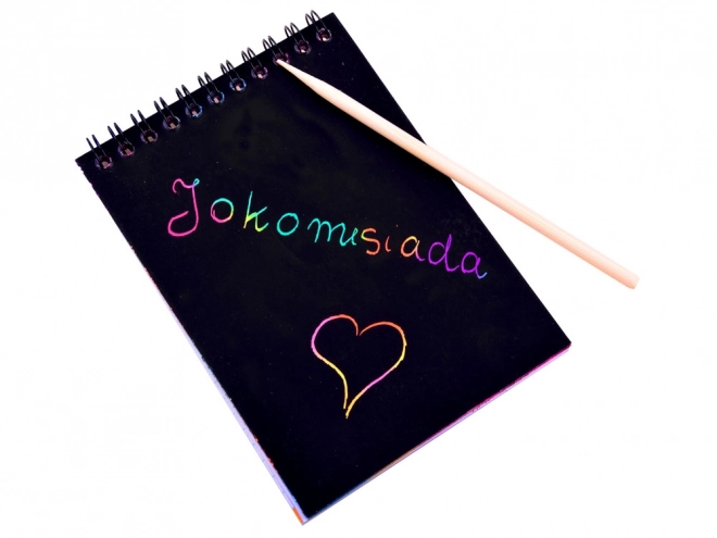 Rainbow Scratch Art Notepad with Stylus – pink