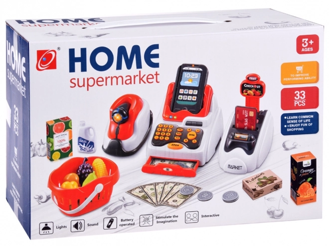 Mini Market Set with Cash Register and Scanner