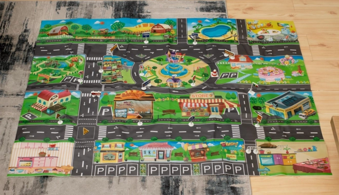 Waterproof Play Mat with City Roads and Traffic Signs