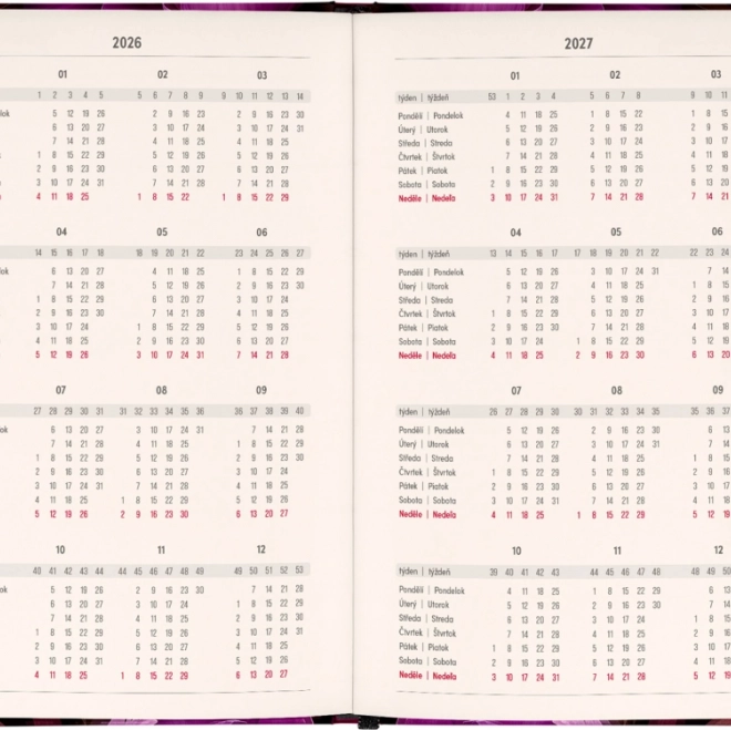 Notique Diary and Notebook Purple Flowers 2026