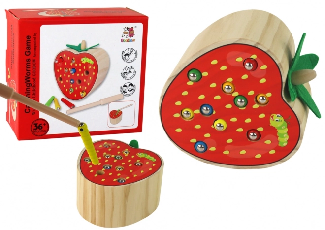 Wooden Magnetic Catch the Bug Game Strawberry