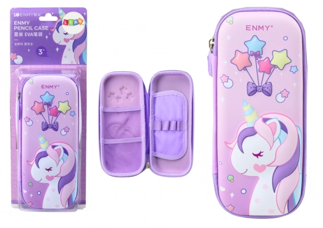 Unicorn 3D Expandable Pencil Case Purple