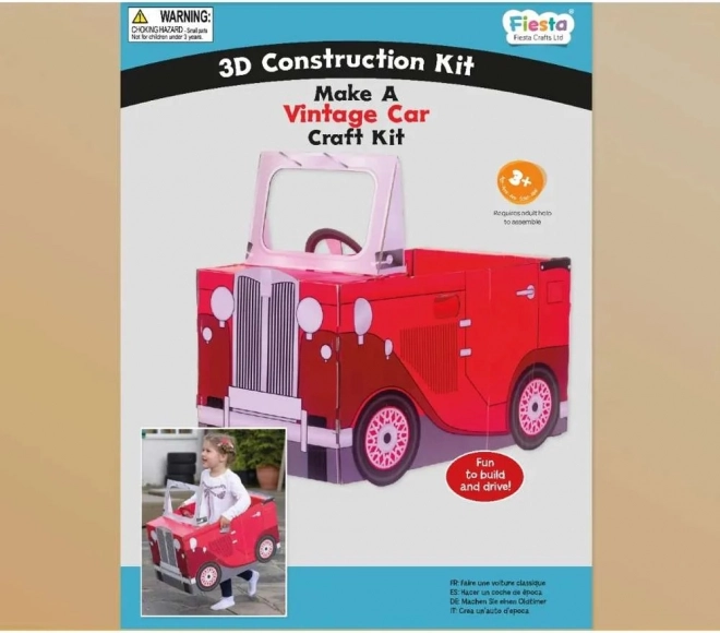 Fiesta Crafts 3D Puzzle Vintage Car Red