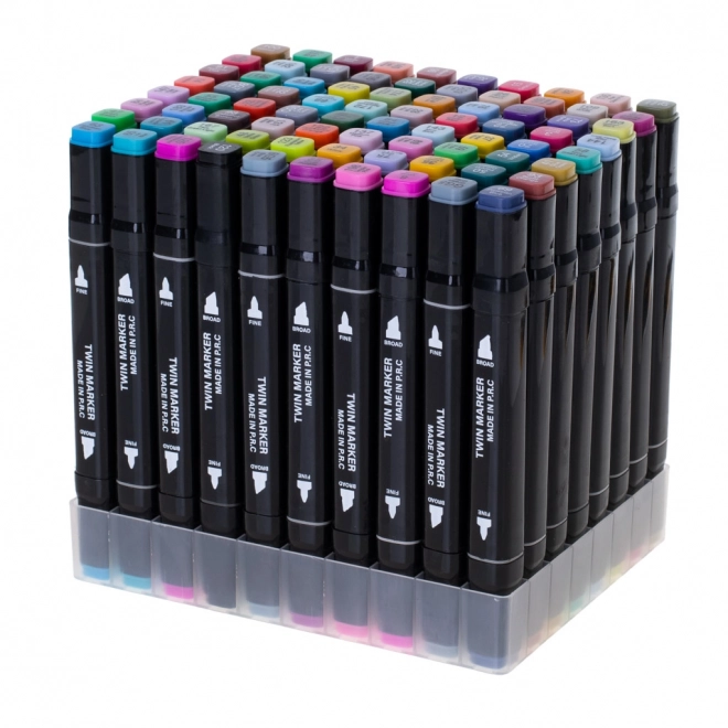 Double-Sided Alcohol Markers Set with Case and Stand