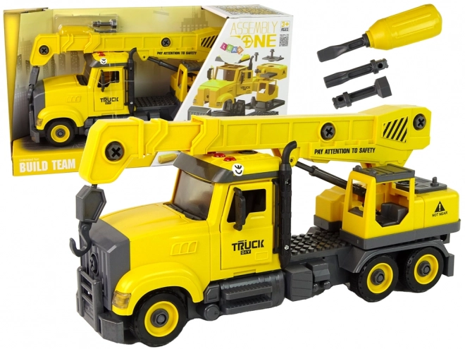 Yellow Construction Crane Truck Toy