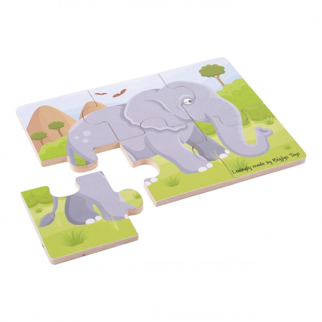 Safari Animals Wooden Puzzle Set