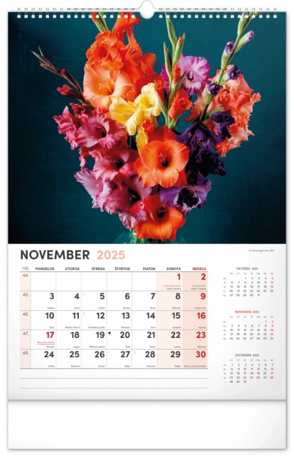 Wall Calendar Flowers 2025