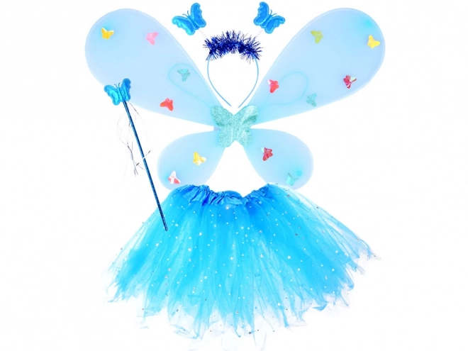 Blue Fairy Costume with LED Wings