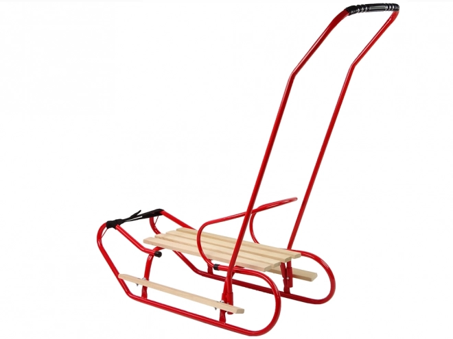 Metal Sled with Push Handle Backrest and Strap