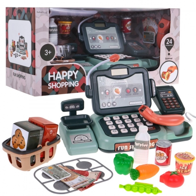 Interactive Cash Register for Kids with Scanner and Calculator