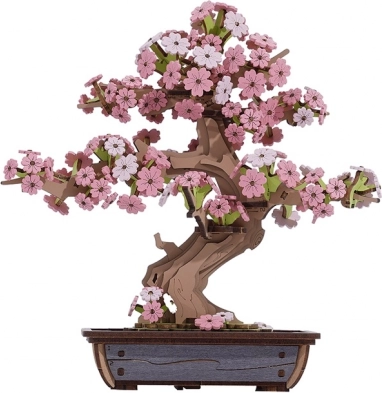 houten 3D-puzzel kersenbloesem bonsai