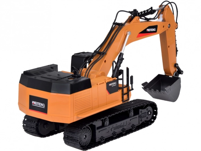 Remote Control Excavator Toy with LED, Sound, and Smoke Effects