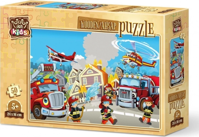 Wooden Puzzle Firefighter Heroes