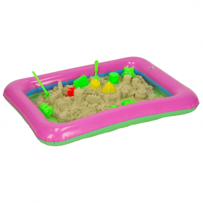 Kinetic Sand Set with Molds and Sandbox – beige