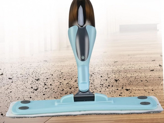 Flat Mop with Rotating Sprayer and Microfiber Pads