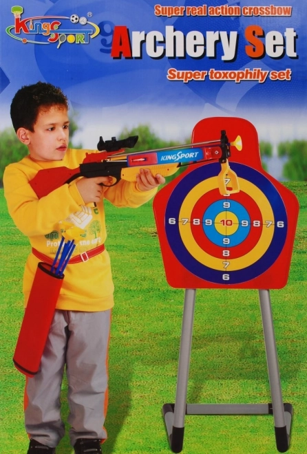 Large Crossbow Toy with Stand Target and Quiver for Kids 3+