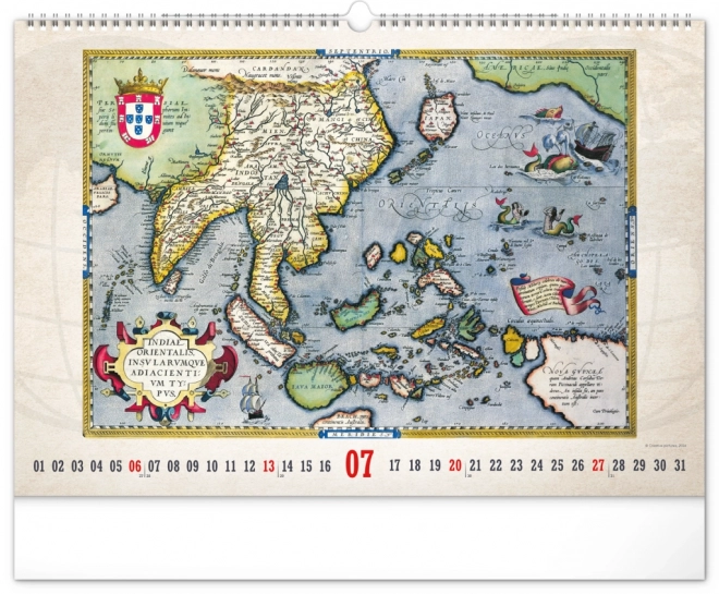 Wall calendar old maps 2025