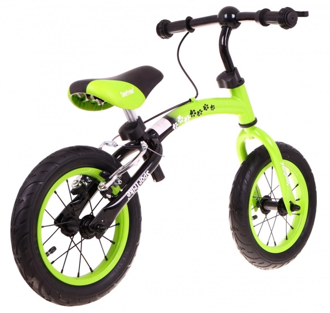 Children's Balance Bike Green with Convertible Frame