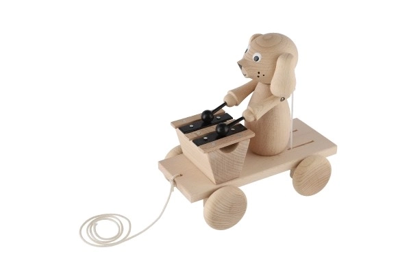 Pull Along Wooden Dog with Xylophone Toy