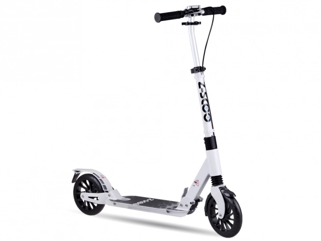 Large Foldable City Scooter with Suspension and Brakes – White