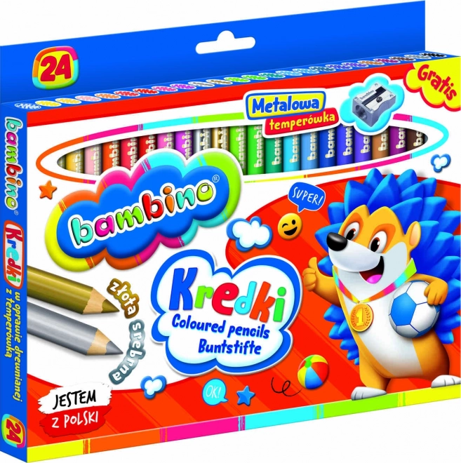 Bambino Colored Pencils Set with Sharpener, 24 Colors