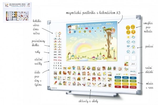 Magnetic Calendar for Kids with 114 Magnets