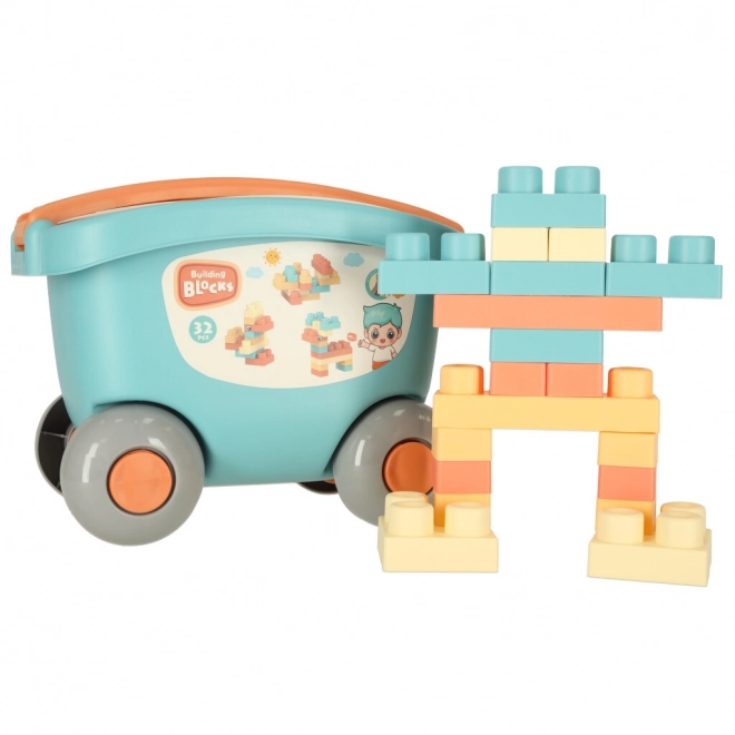 Construction Block Set with Wheeled Storage Container