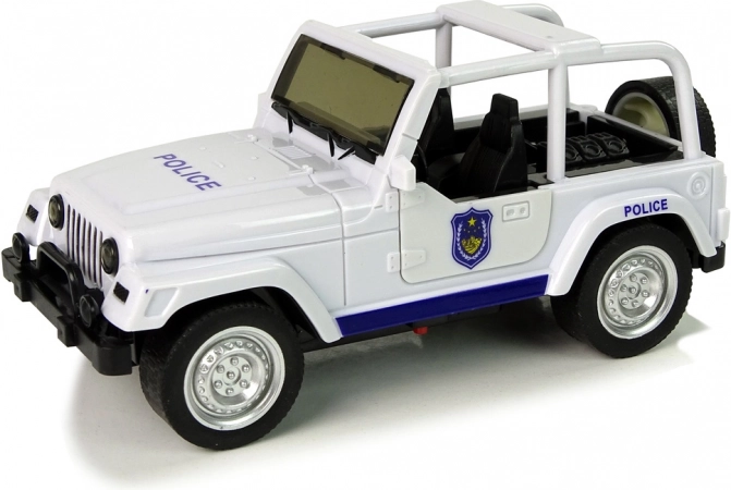 bijeli terenski policijski auto s efektima i navojnim pogonom
