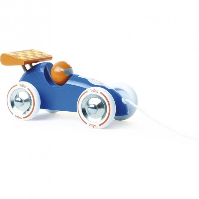 Pull-Along Racing Car with Orange Wing