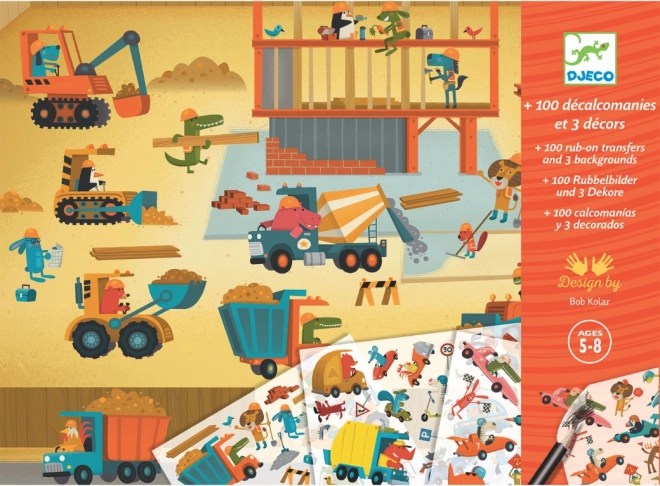 Set with Transfer Pictures Cars Djeco
